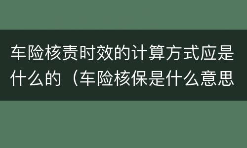 车险核责时效的计算方式应是什么的（车险核保是什么意思）