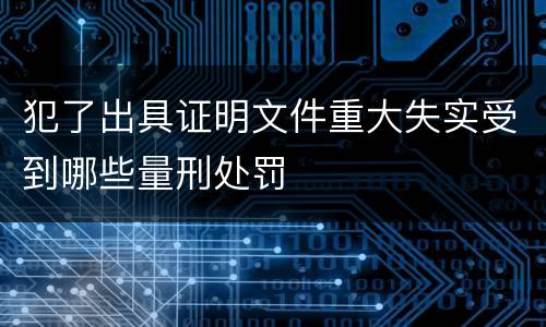犯了出具证明文件重大失实受到哪些量刑处罚