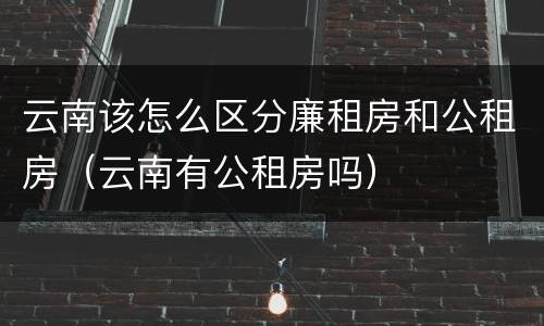 云南该怎么区分廉租房和公租房（云南有公租房吗）