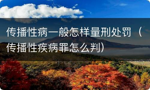传播性病一般怎样量刑处罚（传播性疾病罪怎么判）