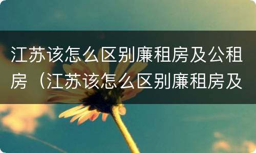 江苏该怎么区别廉租房及公租房（江苏该怎么区别廉租房及公租房呢）