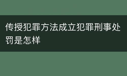 传授犯罪方法成立犯罪刑事处罚是怎样