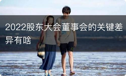 2022股东大会董事会的关键差异有啥