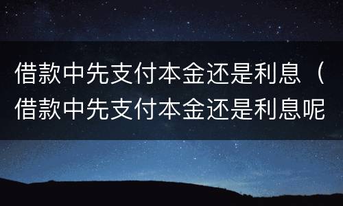 借款中先支付本金还是利息（借款中先支付本金还是利息呢）