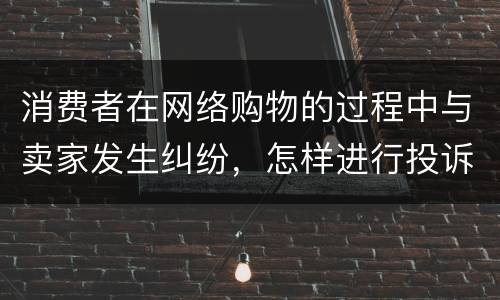 消费者在网络购物的过程中与卖家发生纠纷，怎样进行投诉