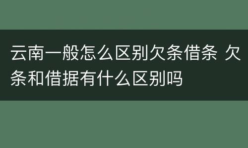 云南一般怎么区别欠条借条 欠条和借据有什么区别吗