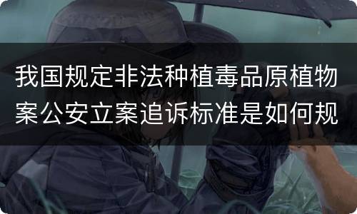 我国规定非法种植毒品原植物案公安立案追诉标准是如何规定