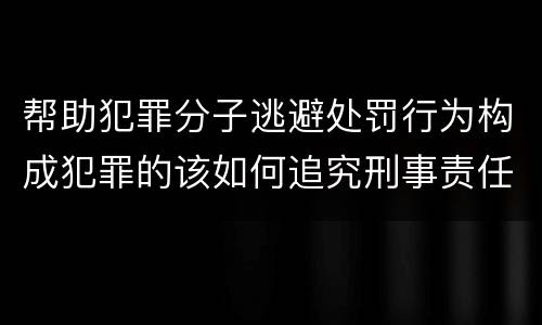 帮助犯罪分子逃避处罚行为构成犯罪的该如何追究刑事责任