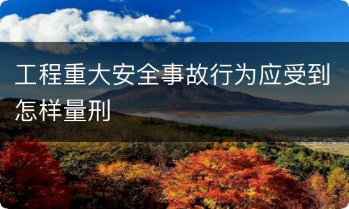 工程重大安全事故行为应受到怎样量刑
