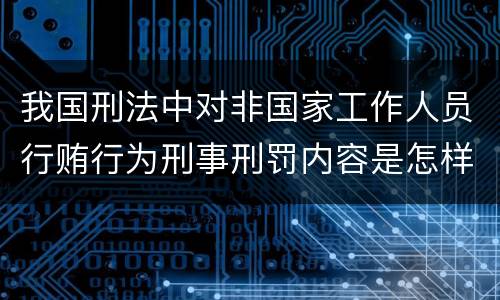 我国刑法中对非国家工作人员行贿行为刑事刑罚内容是怎样