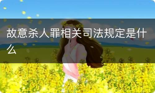 故意杀人罪相关司法规定是什么