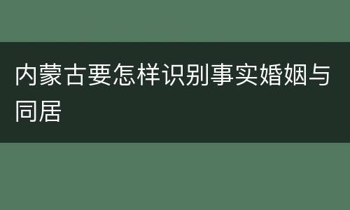 内蒙古要怎样识别事实婚姻与同居