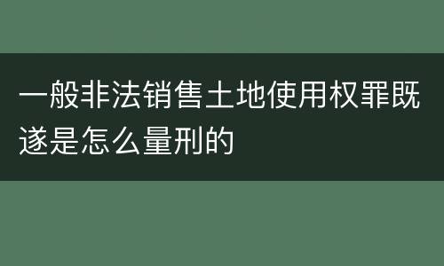 一般非法销售土地使用权罪既遂是怎么量刑的