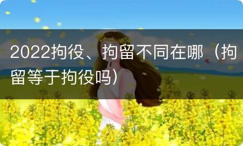 2022拘役、拘留不同在哪（拘留等于拘役吗）