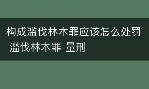 构成滥伐林木罪应该怎么处罚 滥伐林木罪 量刑