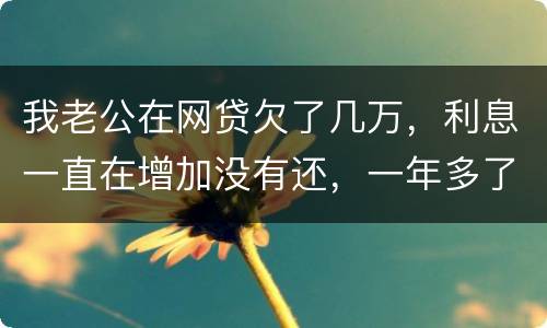 我老公在网贷欠了几万，利息一直在增加没有还，一年多了会怎么样
