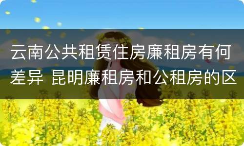 云南公共租赁住房廉租房有何差异 昆明廉租房和公租房的区别