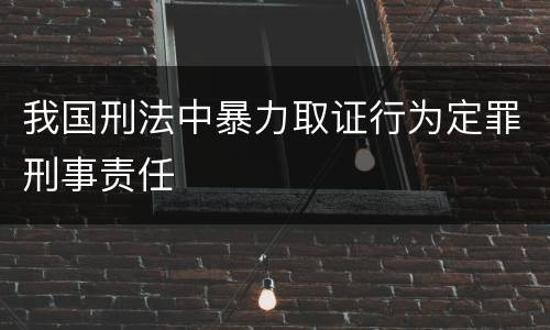我国刑法中暴力取证行为定罪刑事责任