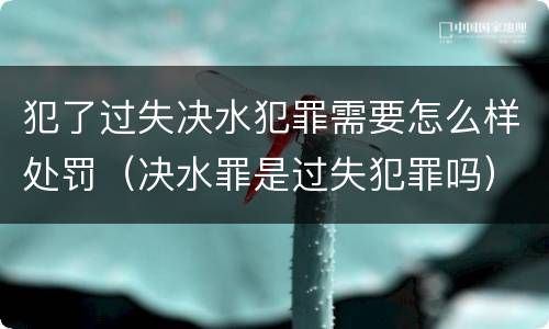 犯了过失决水犯罪需要怎么样处罚（决水罪是过失犯罪吗）