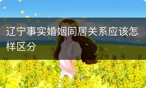辽宁事实婚姻同居关系应该怎样区分