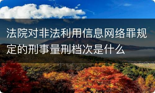 法院对非法利用信息网络罪规定的刑事量刑档次是什么
