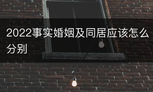 2022事实婚姻及同居应该怎么分别