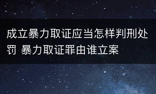 成立暴力取证应当怎样判刑处罚 暴力取证罪由谁立案
