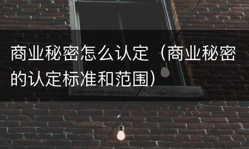 商业秘密怎么认定（商业秘密的认定标准和范围）