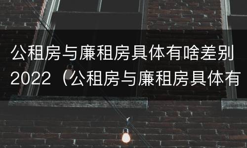 公租房与廉租房具体有啥差别2022（公租房与廉租房具体有啥差别2022年）