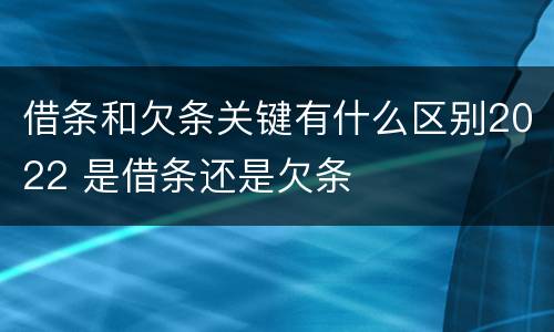借条和欠条关键有什么区别2022 是借条还是欠条