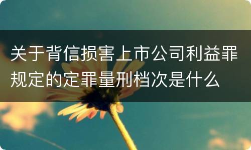关于背信损害上市公司利益罪规定的定罪量刑档次是什么