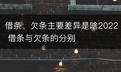 借条、欠条主要差异是啥2022 借条与欠条的分别