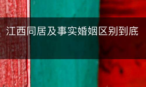 江西同居及事实婚姻区别到底