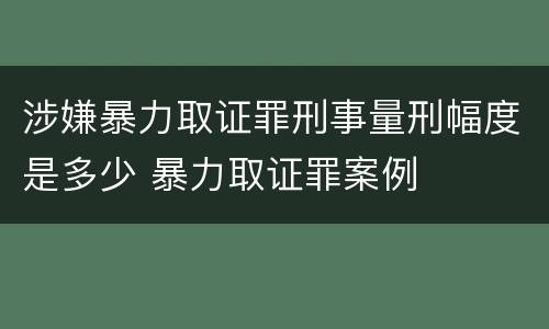 涉嫌暴力取证罪刑事量刑幅度是多少 暴力取证罪案例