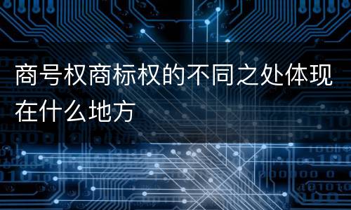 商号权商标权的不同之处体现在什么地方