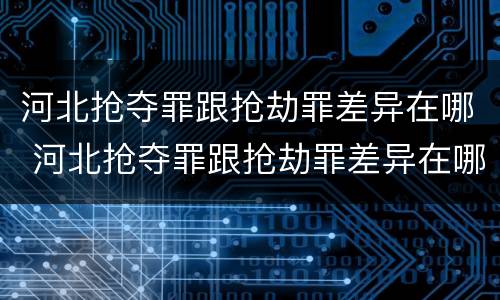 河北抢夺罪跟抢劫罪差异在哪 河北抢夺罪跟抢劫罪差异在哪查