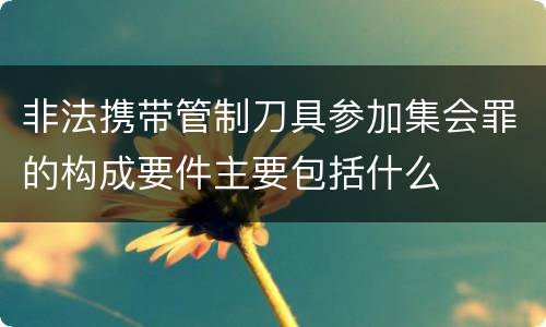 非法携带管制刀具参加集会罪的构成要件主要包括什么