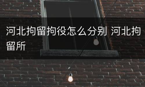 河北拘留拘役怎么分别 河北拘留所