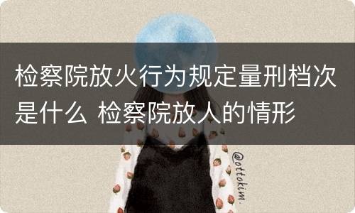 检察院放火行为规定量刑档次是什么 检察院放人的情形