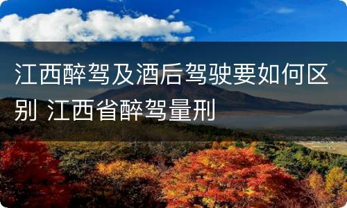 江西醉驾及酒后驾驶要如何区别 江西省醉驾量刑