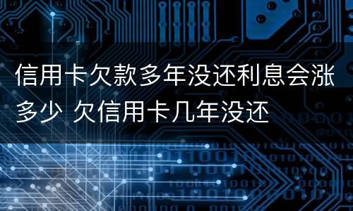 信用卡欠款多年没还利息会涨多少 欠信用卡几年没还