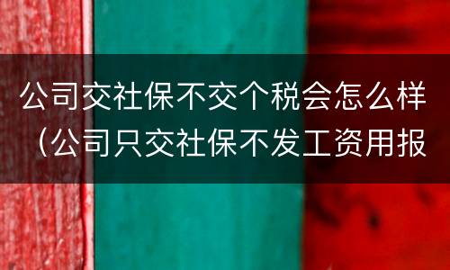 公司交社保不交个税会怎么样（公司只交社保不发工资用报个税吗）