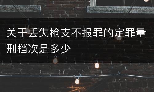 关于丢失枪支不报罪的定罪量刑档次是多少