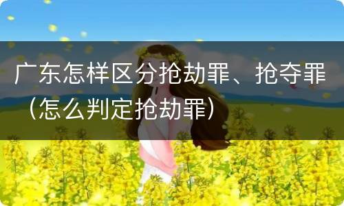 广东怎样区分抢劫罪、抢夺罪（怎么判定抢劫罪）