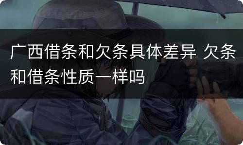 广西借条和欠条具体差异 欠条和借条性质一样吗
