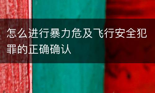 怎么进行暴力危及飞行安全犯罪的正确确认