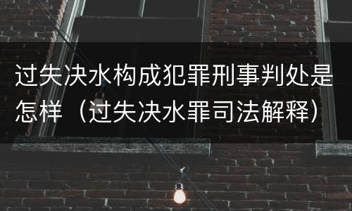 过失决水构成犯罪刑事判处是怎样（过失决水罪司法解释）