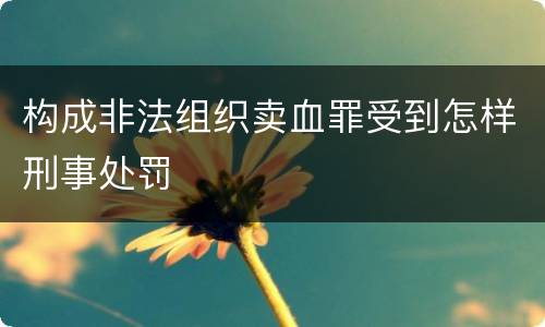 构成非法组织卖血罪受到怎样刑事处罚