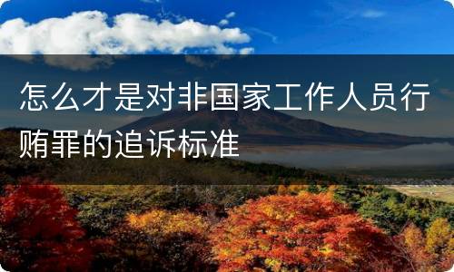 怎么才是对非国家工作人员行贿罪的追诉标准