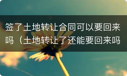 签了土地转让合同可以要回来吗（土地转让了还能要回来吗）